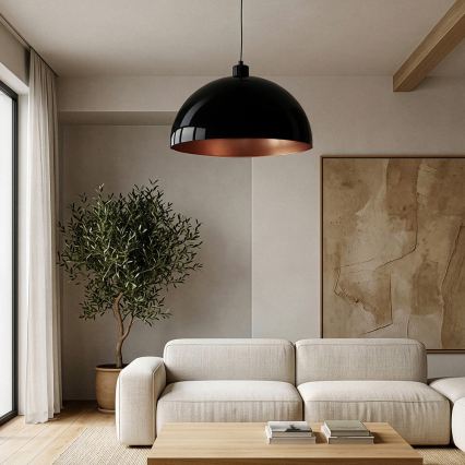 BRILAGI - LED-rippvalgusti kaablil METALO 1xE27/40W/230V Ø 60 cm must/vaskne