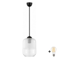 BRILAGI - LED-rippvalgusti kaablil RETRO GLASS 1xE27/60W/230V, läbimõõt 14 cm, must/valge
