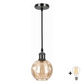 BRILAGI - LED rippvalgusti kaablil RETRO GLASS 1xE27/60W/230V läbimõõt 18 cm must/suitsune pruun