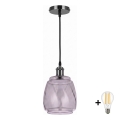BRILAGI - LED-rippvalgusti kaablil RETRO GLASS 1xE27/60W/230V läbimõõt 26 cm must/suitsuhall