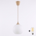 BRILAGI - LED-rippvalgusti kaablil RETRO GLASS 1xE27/60W/230V Ø 15 cm beež/valge