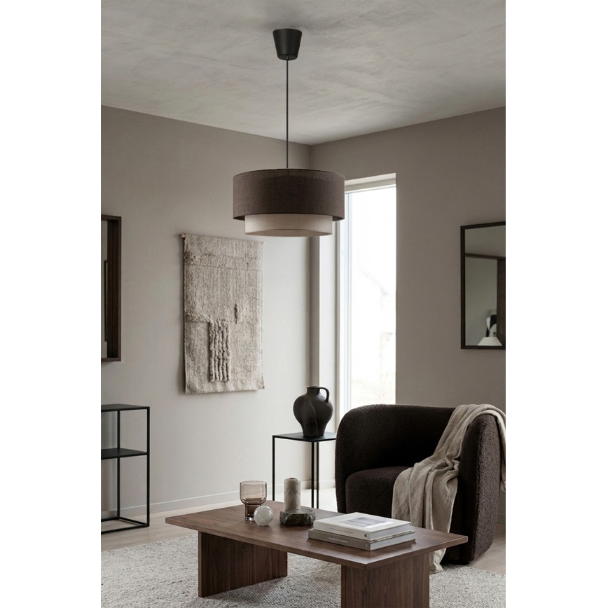 Brilagi - LED-rippvalgusti köisel BOHO ECO 1xE27/10W/230V läb. 40 cm pruun/kreemjas