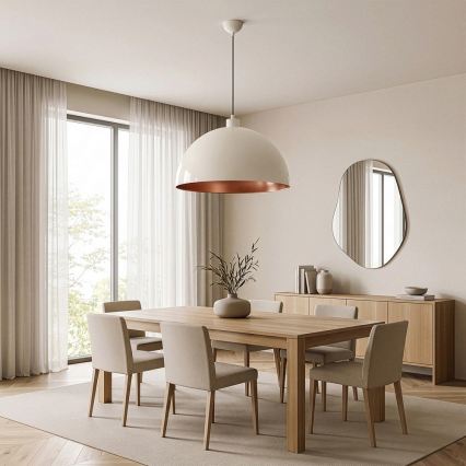 BRILAGI - LED-rippvalgusti METALO 1xE27/40W/230V, läbimõõt 60 cm, beež/vasetoon