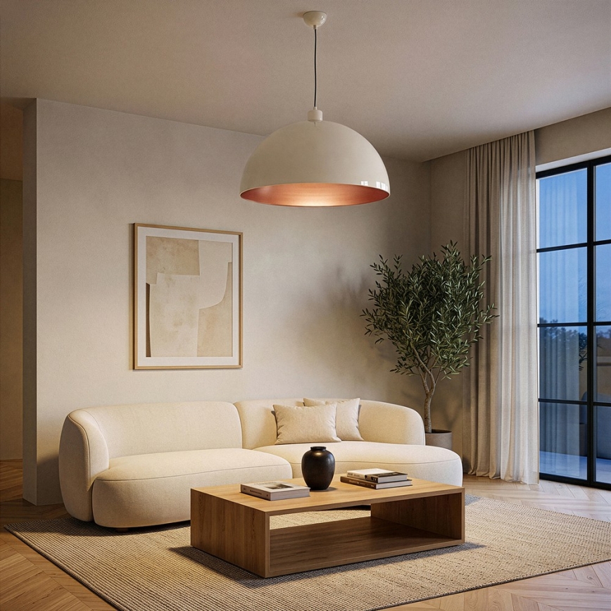 BRILAGI - LED-rippvalgusti METALO 1xE27/40W/230V, läbimõõt 60 cm, beež/vasetoon