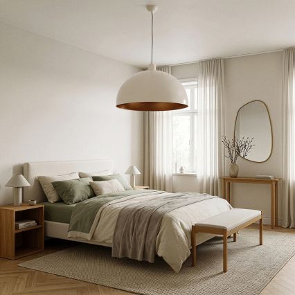 BRILAGI - LED-rippvalgusti METALO 1xE27/40W/230V, läbimõõt 60 cm, beež/vasetoon