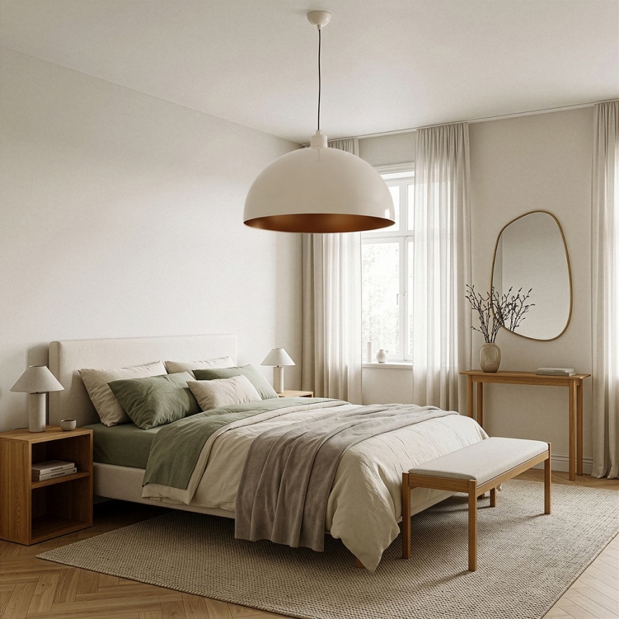 BRILAGI - LED-rippvalgusti METALO 1xE27/40W/230V, läbimõõt 60 cm, beež/vasetoon