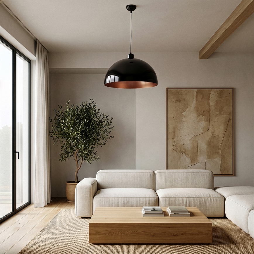BRILAGI - LED-rippvalgusti METALO kaabliga 1xE27/40W/230V, läbimõõt 40 cm, must/vasetoon