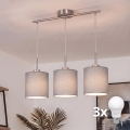 Brilagi - LED-rippvalgusti nööriga NUBILA 3xE27/60W/230V helehall