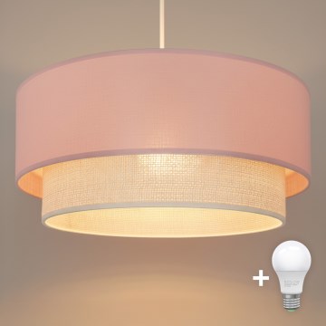 Brilagi - LED-rippvalgusti nööril BOHO BOBO 1xE27/60W/230V läbimõõt 40 cm roosa/kreem