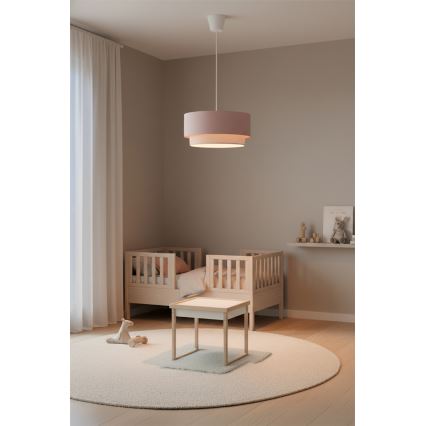 Brilagi - LED-rippvalgusti nööril BOHO BOBO 1xE27/60W/230V läbimõõt 40 cm roosa/kreem