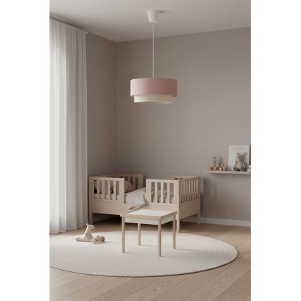 Brilagi - LED-rippvalgusti nööril BOHO BOBO 1xE27/60W/230V läbimõõt 40 cm roosa/kreem