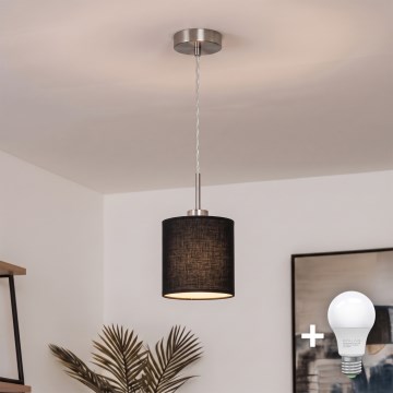 Brilagi - LED-rippvalgusti NUBILA 1xE27/60W/230V Ø 14 cm must