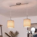 Brilagi - LED-rippvalgusti NUBILA kaabliga 2xE27/60W/230V helepruun