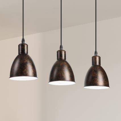 Brilagi - LED-rippvalgusti RIDDY kaabliga 3xE27/60W/230V vask/patina