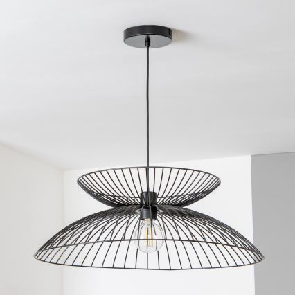 Brilagi - LED-rippvalgusti traadil CERIA WIRE 1xE27/40W/230V, läbimõõt 60 cm, must