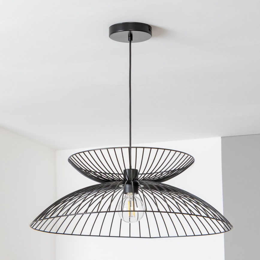Brilagi - LED-rippvalgusti traadil CERIA WIRE 1xE27/40W/230V, läbimõõt 60 cm, must
