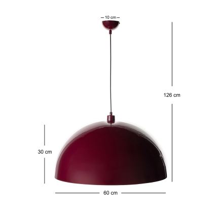BRILAGI - LED riputuslühter kaablil METALO 1xE27/40W/230V Ø 60 cm bordoopunane/vasetoon