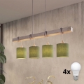 BRILAGI - LED-riputuslühter kaablil NUBILA 4xE27/60W/230V hall/roheline