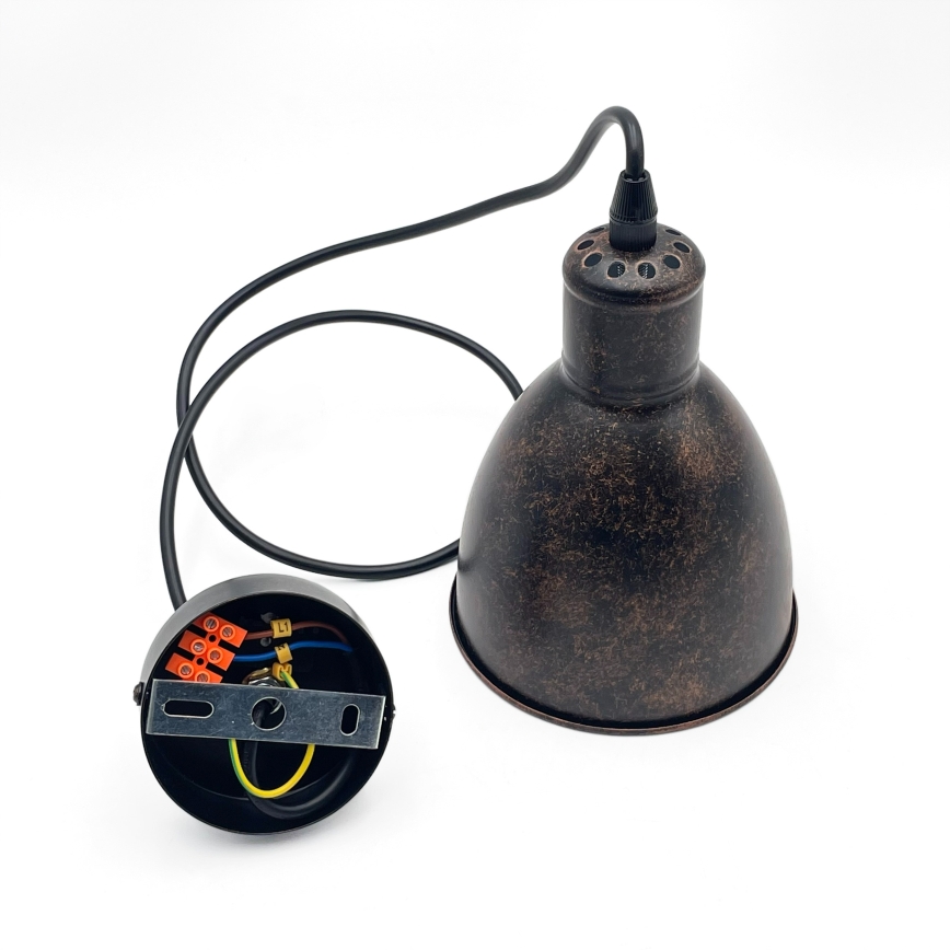 Brilagi - LED riputuslühter kaablil RIDDY 1xE27/60W/230V vaskne/patina