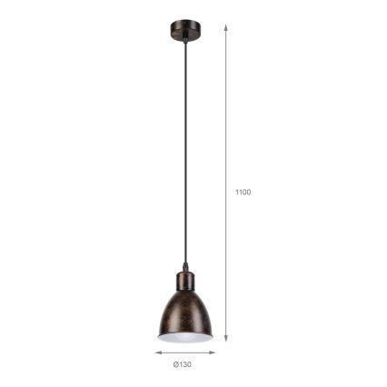 Brilagi - LED riputuslühter kaablil RIDDY 1xE27/60W/230V vaskne/patina