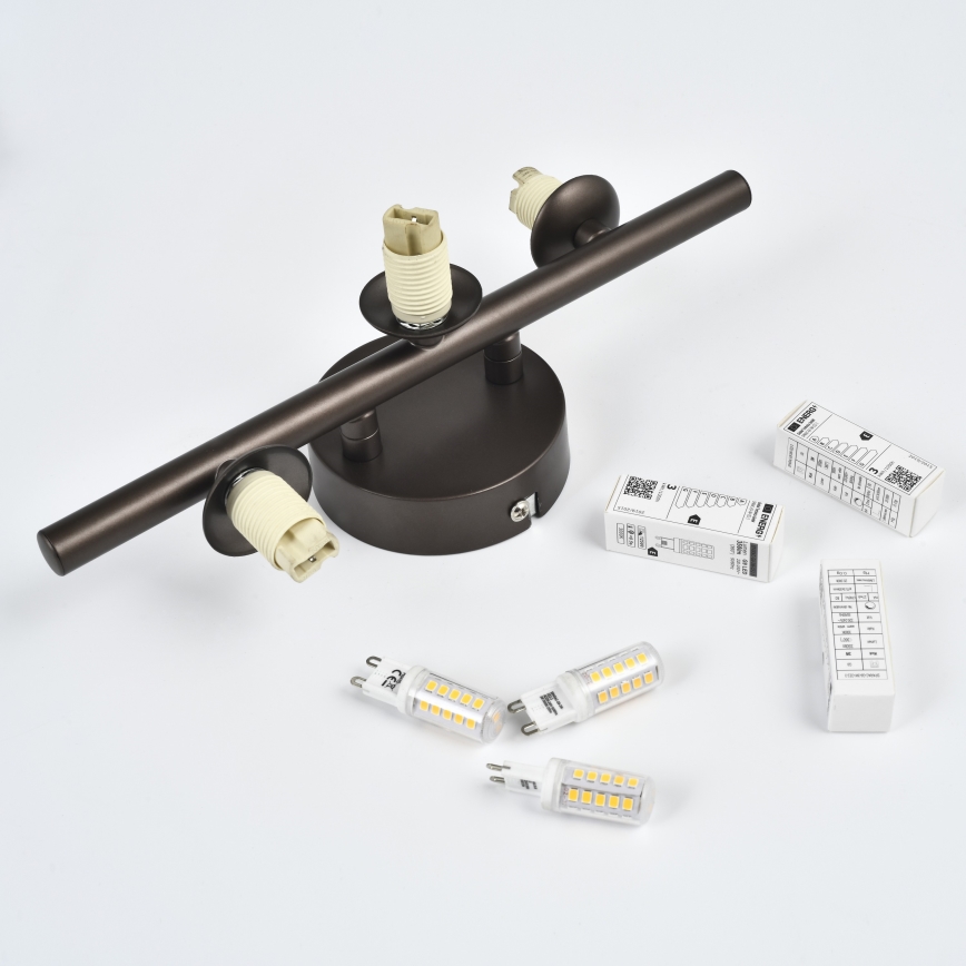 Brilagi - LED seinalamp MILLA 3xG9/3W/230V pruun/suitsune pruun