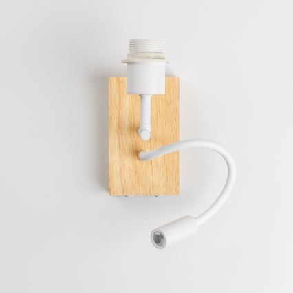 Brilagi - LED painduv seinavalgusti NUBILA WOOD 1xE27/25W/230V + LED/3W tamm/valge/helehall