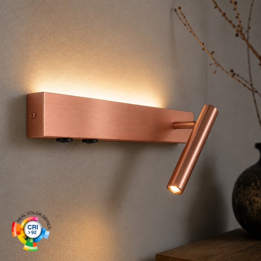 BRILAGI - ARLIX LED seinale paigaldatav spot-valgusti LED/3W/230V + LED/7W, pronks, CRI 90
