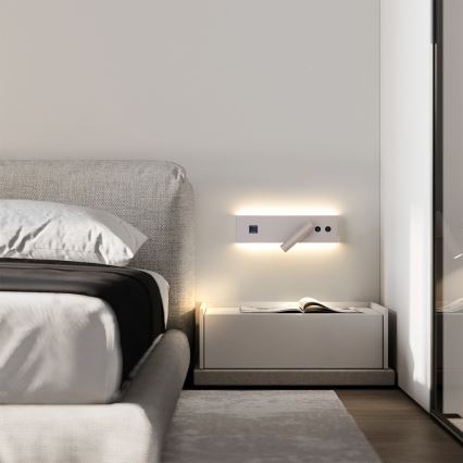 Brilagi - LED seinapunktvalgusti USB-pordiga NOCTIS LED/3W/230V + LED/9W beež