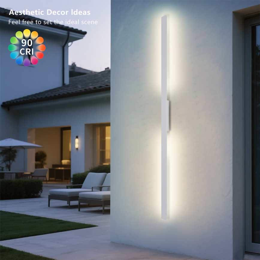 Brilagi - LUNA LED välisseinavalgusti 30W/230V, 3000K, IP65, 150 cm, valge, CRI 90