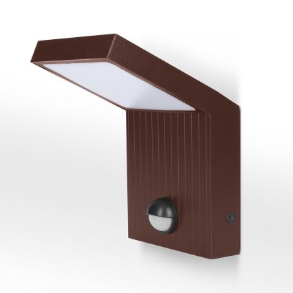 BRILAGI - LED välisseinavalgusti anduriga RIANO LED/8W/230V pruun IP65