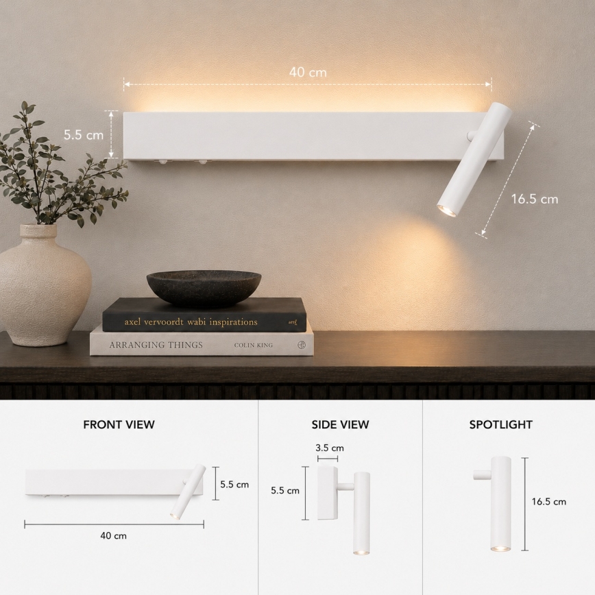 BRILAGI - LED seinapunktvalgusti ARLIX LED/3W/230V + LED/7W valge CRI 90