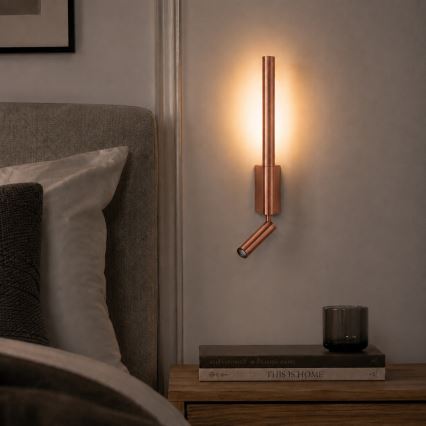 BRILAGI - VIXON LED seinaspott LED/3W/230V + LED/5W, pronks, CRI 90