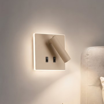 BRILAGI - LED seinaspott ZAYA DOUBLE LED/8W/230V + LED/3W beež