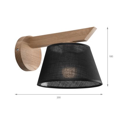 Brilagi - LED  Seinavalgusti ANTHONY 1xE14/40W/230V tamm/must