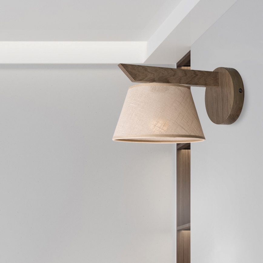 Brilagi - LED  Seinavalgusti ANTHONY 1xE14/40W/230V tamm pähklipuu/beež