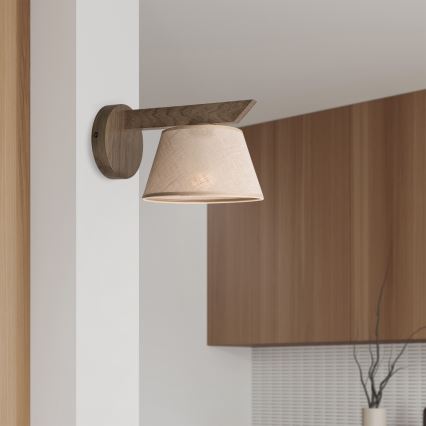 Brilagi - LED  Seinavalgusti ANTHONY 1xE14/40W/230V tamm pähklipuu/beež