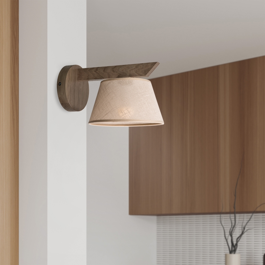 Brilagi - LED  Seinavalgusti ANTHONY 1xE14/40W/230V tamm pähklipuu/beež