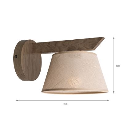 Brilagi - LED  Seinavalgusti ANTHONY 1xE14/40W/230V tamm pähklipuu/beež