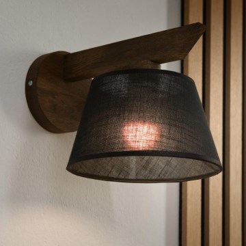 Brilagi - LED  Seinavalgusti ANTHONY 1xE14/40W/230V tamm pähklipuu/must