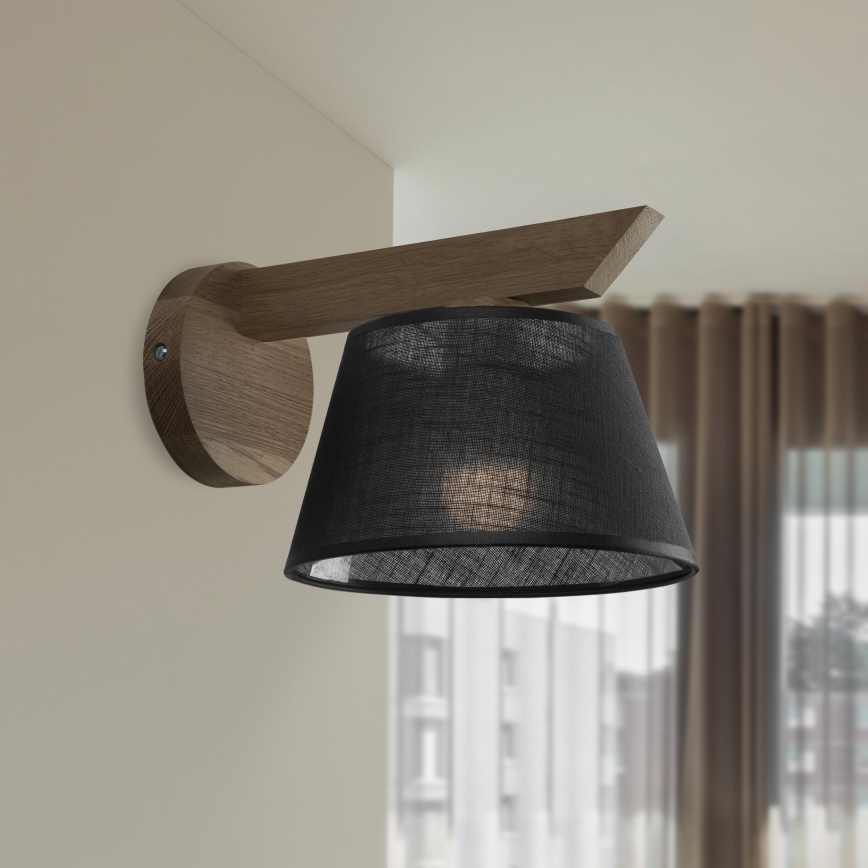 Brilagi - LED  Seinavalgusti ANTHONY 1xE14/40W/230V tamm pähklipuu/must