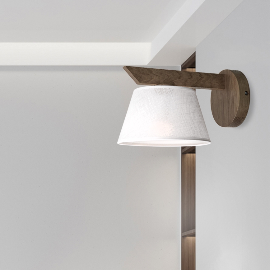 Brilagi - LED  Seinavalgusti ANTHONY 1xE14/40W/230V tamm pähklipuu/valge