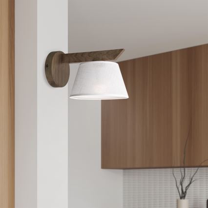 Brilagi - LED  Seinavalgusti ANTHONY 1xE14/40W/230V tamm pähklipuu/valge
