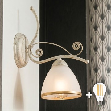 Brilagi - LED-seinavalgusti ANTICO 1xE27/60W/230V valge patina