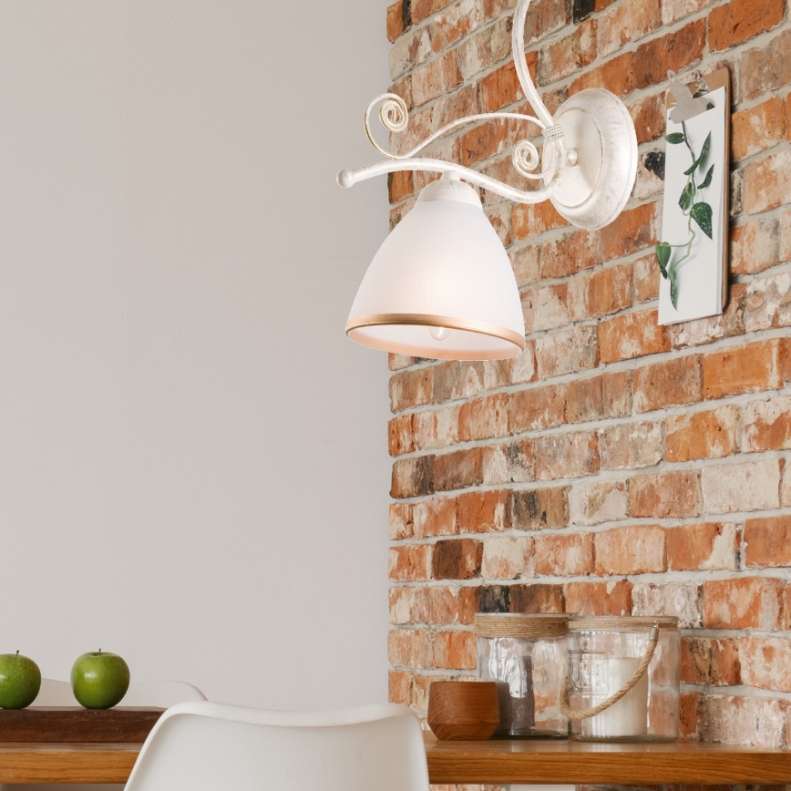 Brilagi - LED-seinavalgusti ANTICO 1xE27/60W/230V valge patina