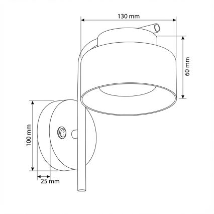 Brilagi - LED Seinavalgusti AURA LUX 1xGX53/30W/230V must/kuldne