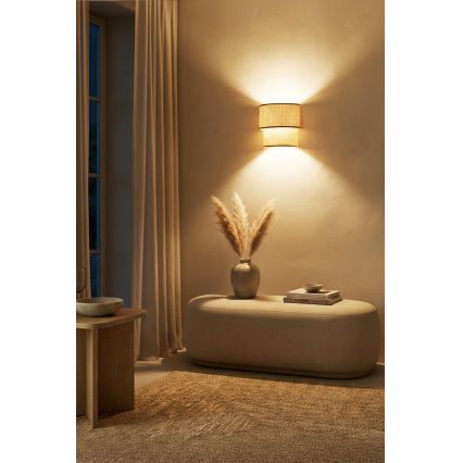 Brilagi - LED-seinavalgusti BOHO ECO 1xE27/10W/230V beež