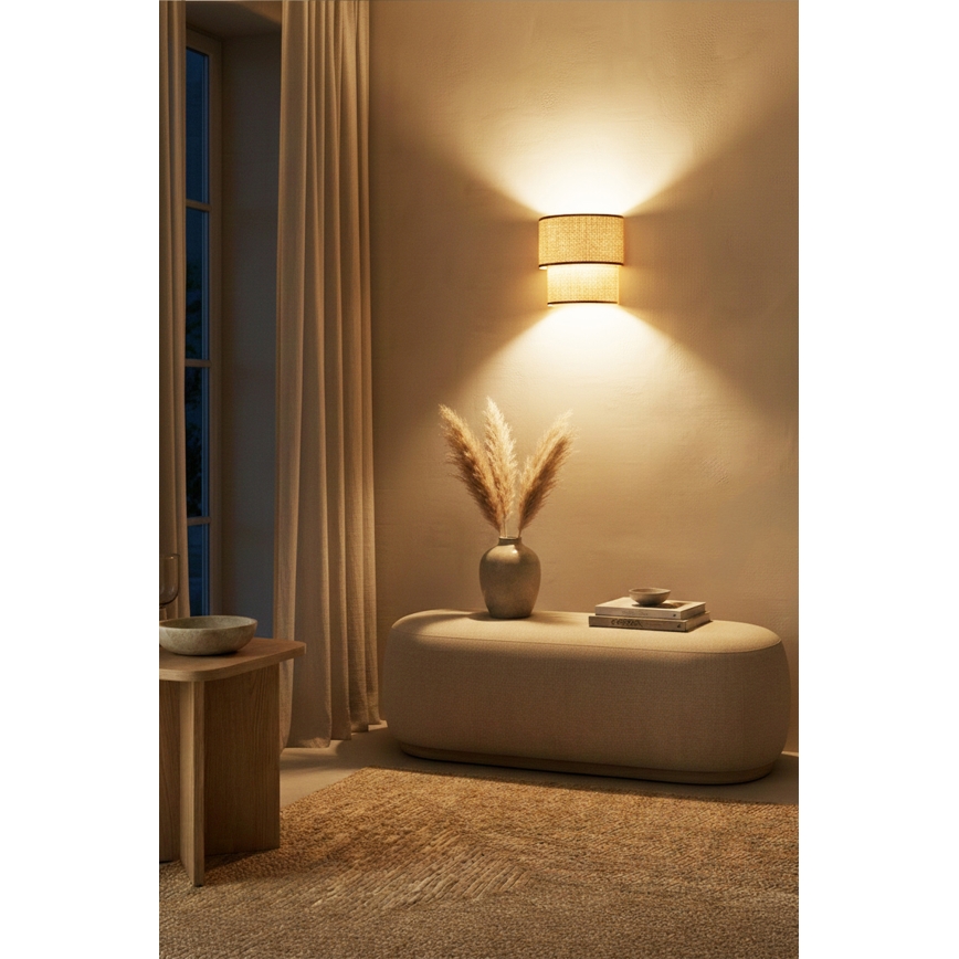 Brilagi - LED-seinavalgusti BOHO ECO 1xE27/10W/230V beež