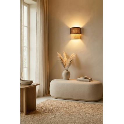 Brilagi - LED-seinavalgusti BOHO ECO 1xE27/10W/230V pruun/kreemjas