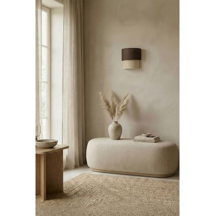 Brilagi - LED-seinavalgusti BOHO ECO 1xE27/10W/230V pruun/kreemjas