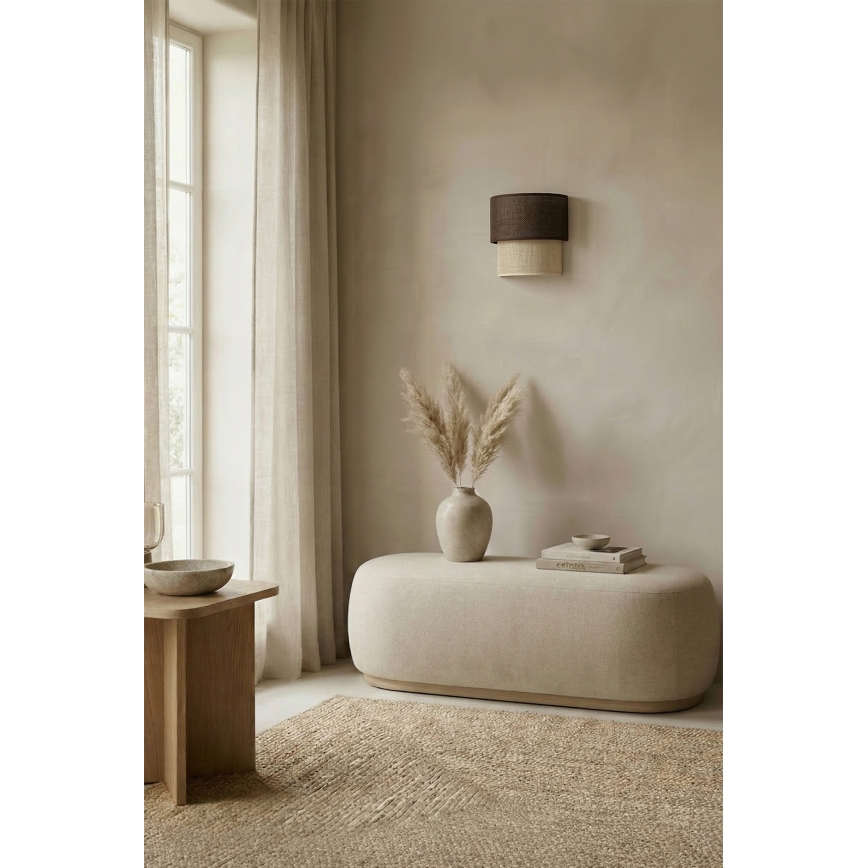 Brilagi - LED-seinavalgusti BOHO ECO 1xE27/10W/230V pruun/kreemjas